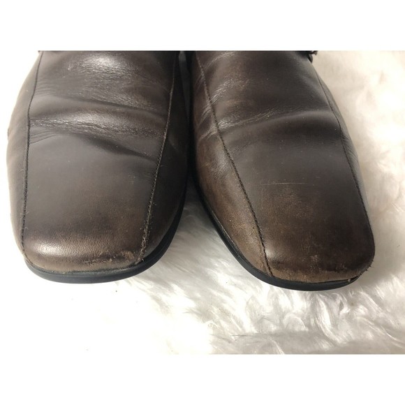 Gucci Mens Brown Leather Buckle Slip-On Loafers Size 8.5 D 170337 Made in Italy main image 7